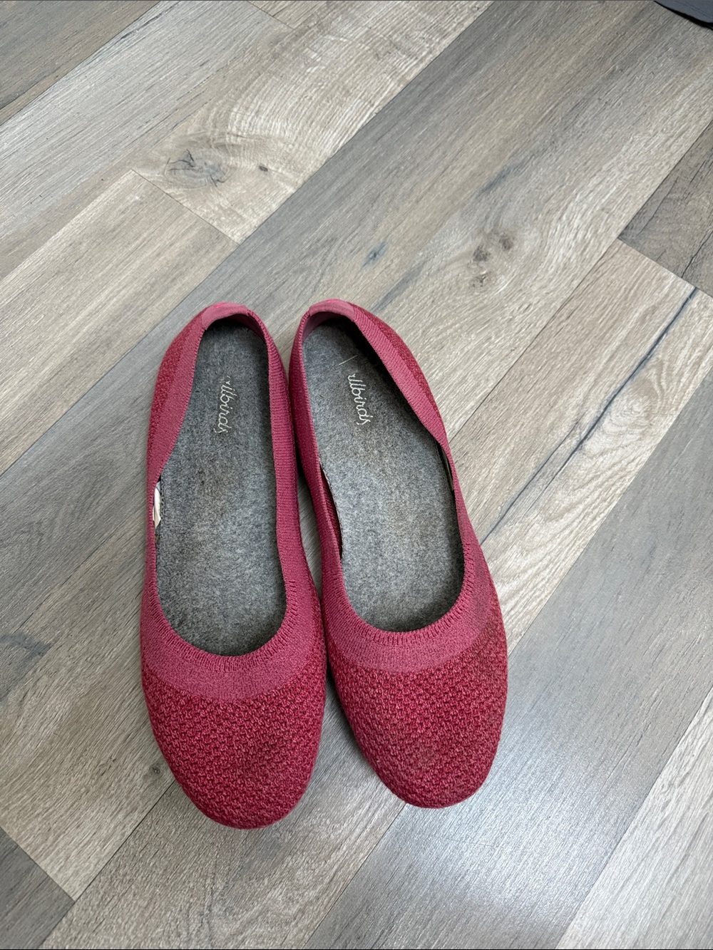 allbirds Women’s Wool Ballet Flats in Garnet 9.5